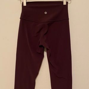 Lululemon Wine Colored, Cropped Align Leggings 18”